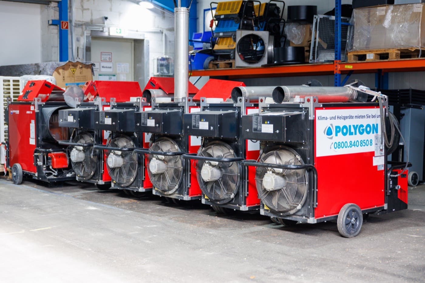 Bauheizer und Mietheizung von POLYGON: mobile Beheizung bis 375 kW